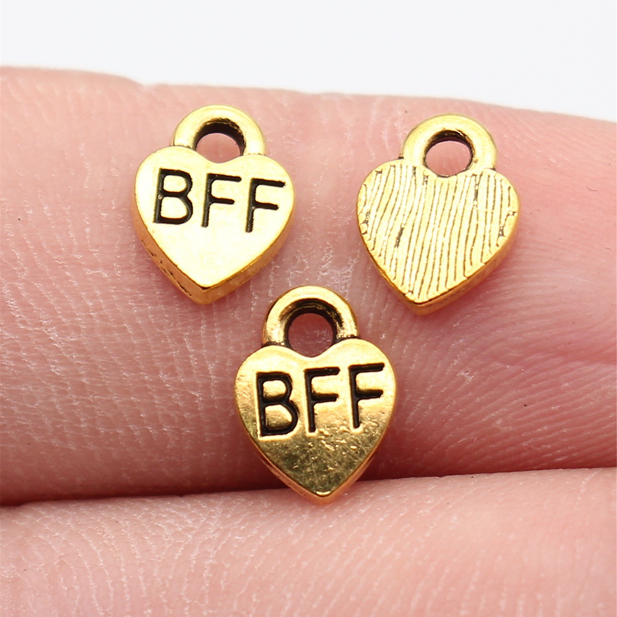 Vintage Fashion Jewelry - 40pcs 9.3x7mm Antique Gold Color Bff
