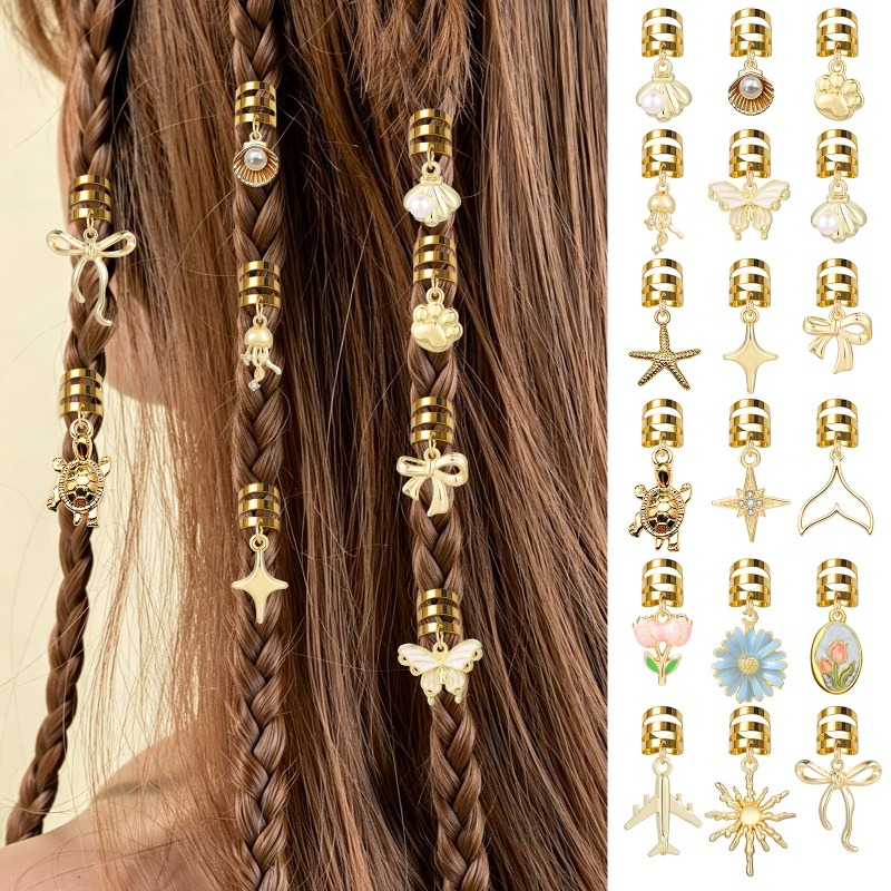 Vintage Fashion Guild - Stars Shell Pearl Shaped Alloy Hair