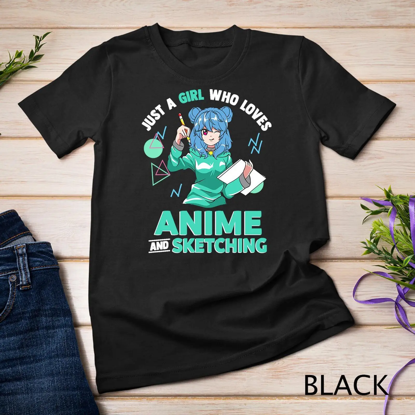 Vintage Fashion Drawings - Just A Girl Who Loves Anime