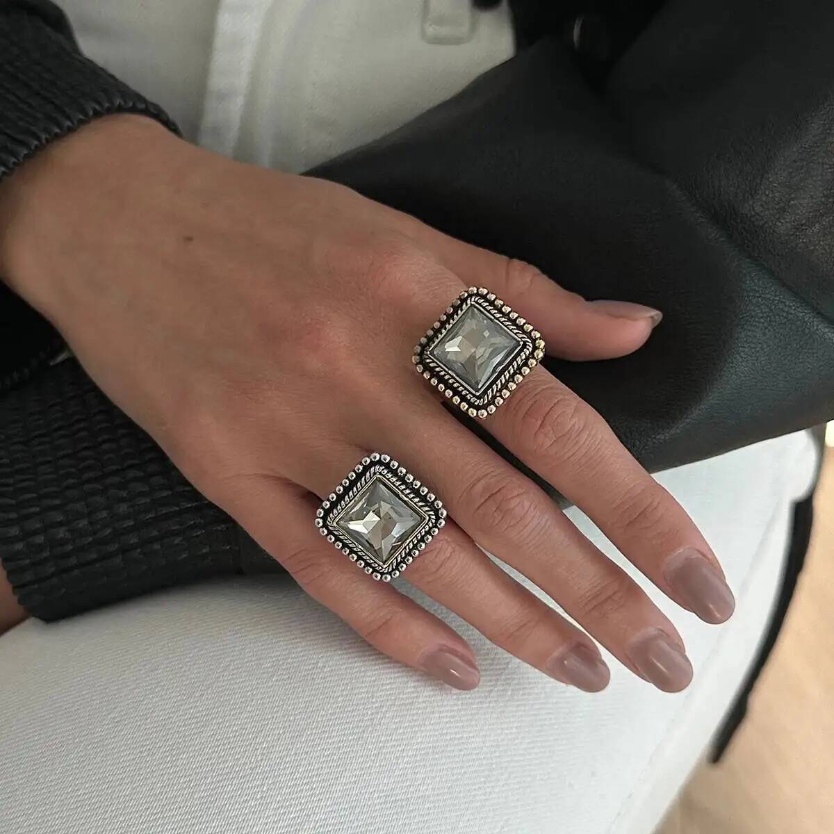 Z Vintage Fashion - IngeSight.Z New Classic Square Acrylic Rhinestone