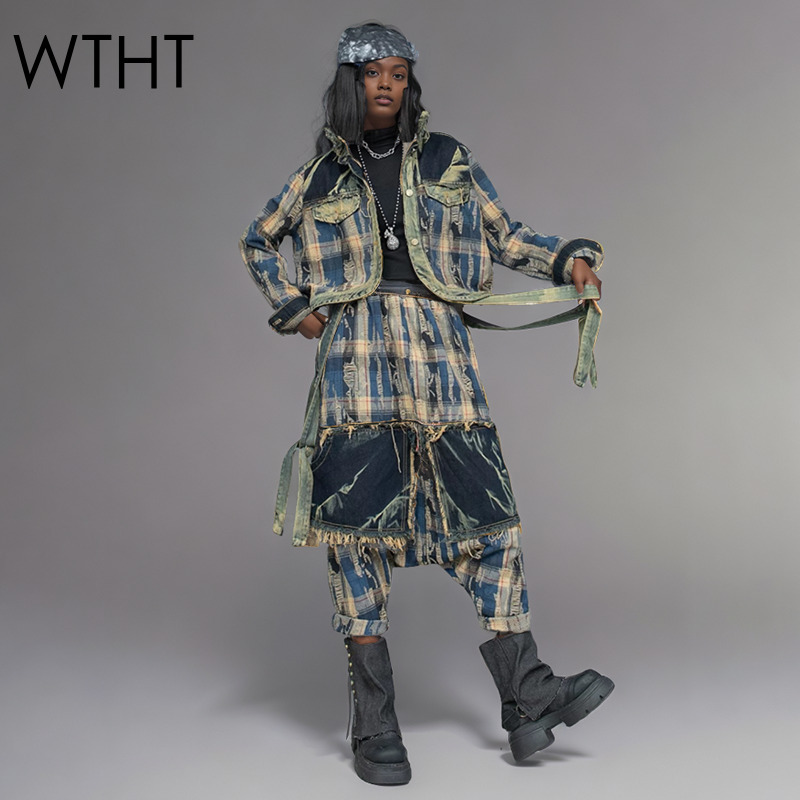 WTHT Fashion Women's Irregular - đánh giá và giá Patchwork Jean Jacket