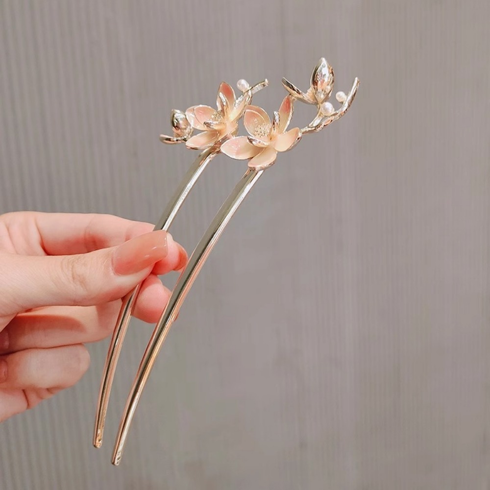 1pc U Shaped Flower Hair Stick - đánh giá và giá Vintage Fashion Jewelry