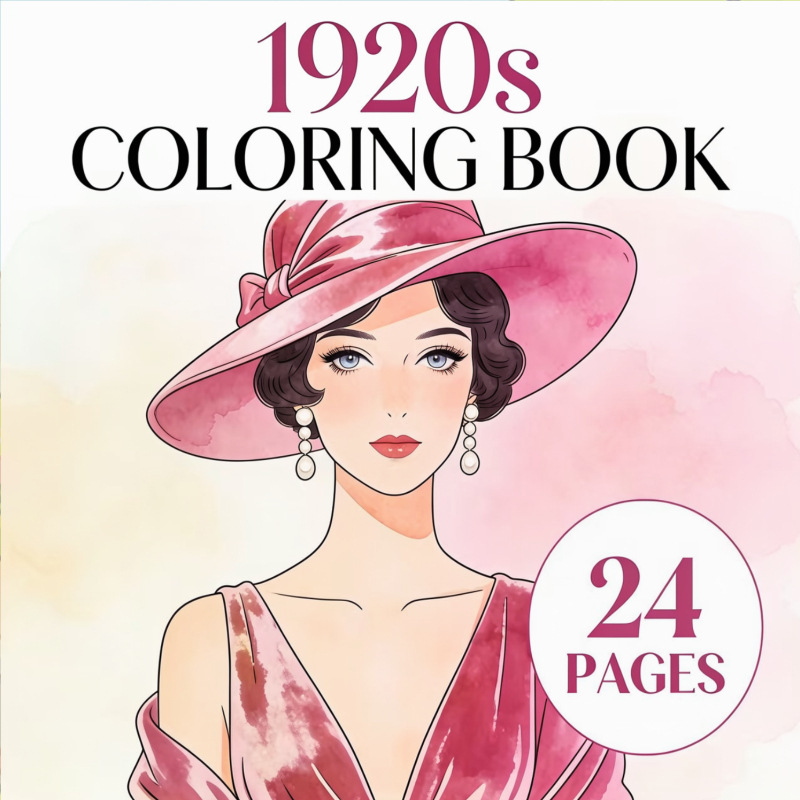 1920s Coloring Book 24 Pages V - đánh giá và giá Vintage Fashion Coloring Pages