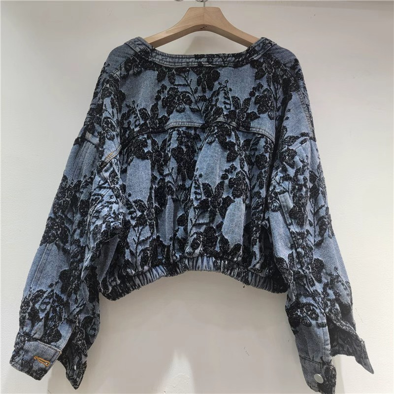 Fashion Jacquard Short Denim J - đánh giá và giá Patchwork Jean Jacket