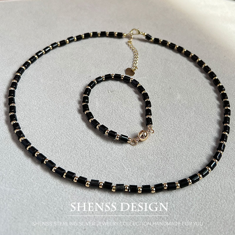 Natural 4mm obsidian Necklace  - đánh giá và giá Vintage Fashion Guild