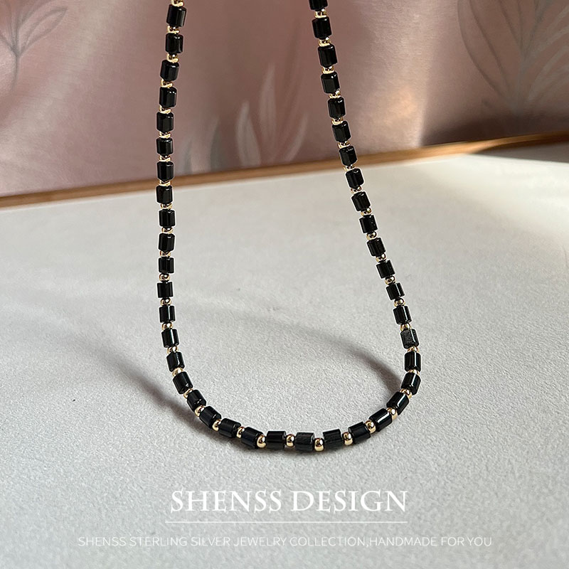 Natural 4mm obsidian Necklace  - đánh giá và giá Vintage Fashion Guild