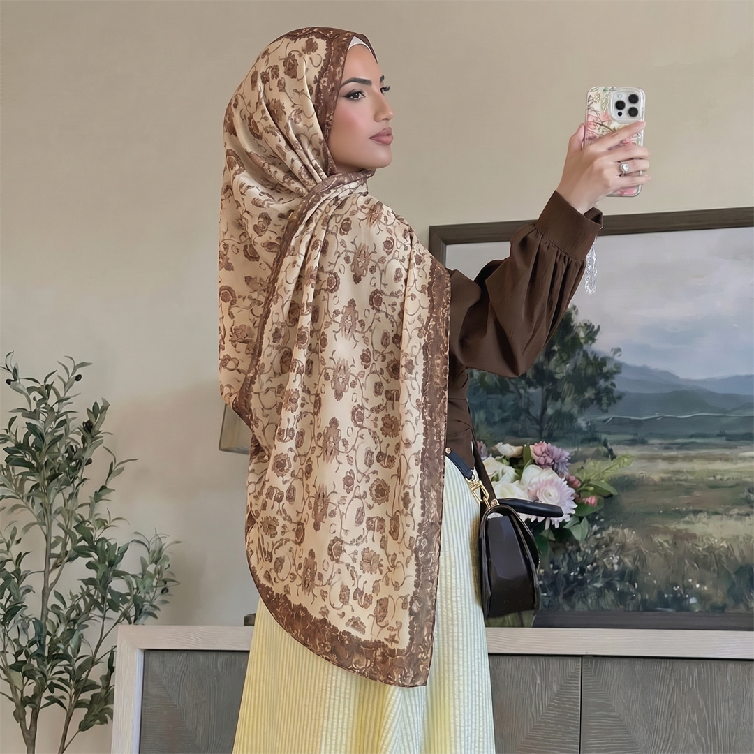 Vintage Floral Print Hijab Sof - đánh giá và giá Vintage Fashion Hijab