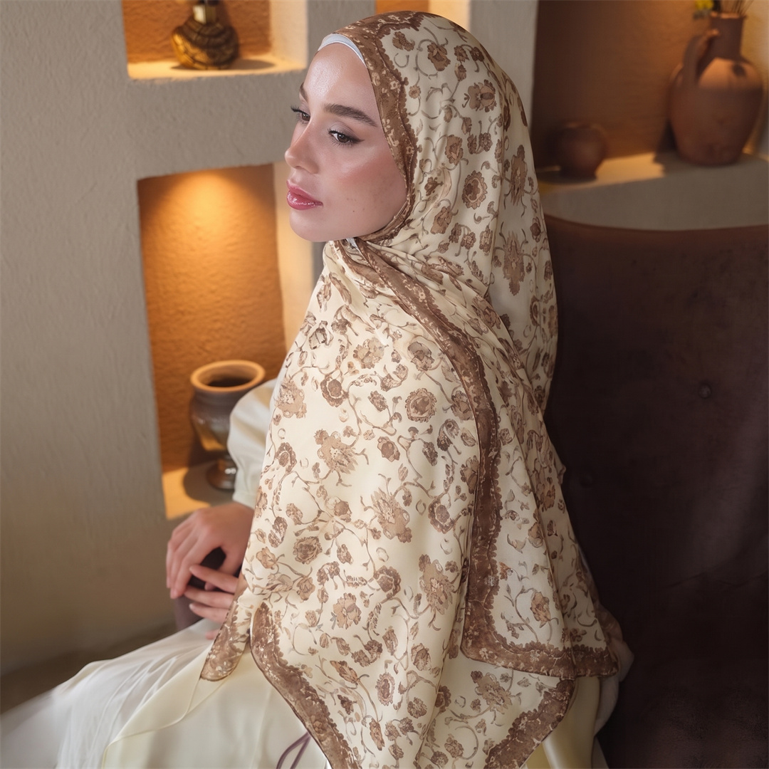 Vintage Floral Print Hijab Sof - đánh giá và giá Vintage Fashion Hijab
