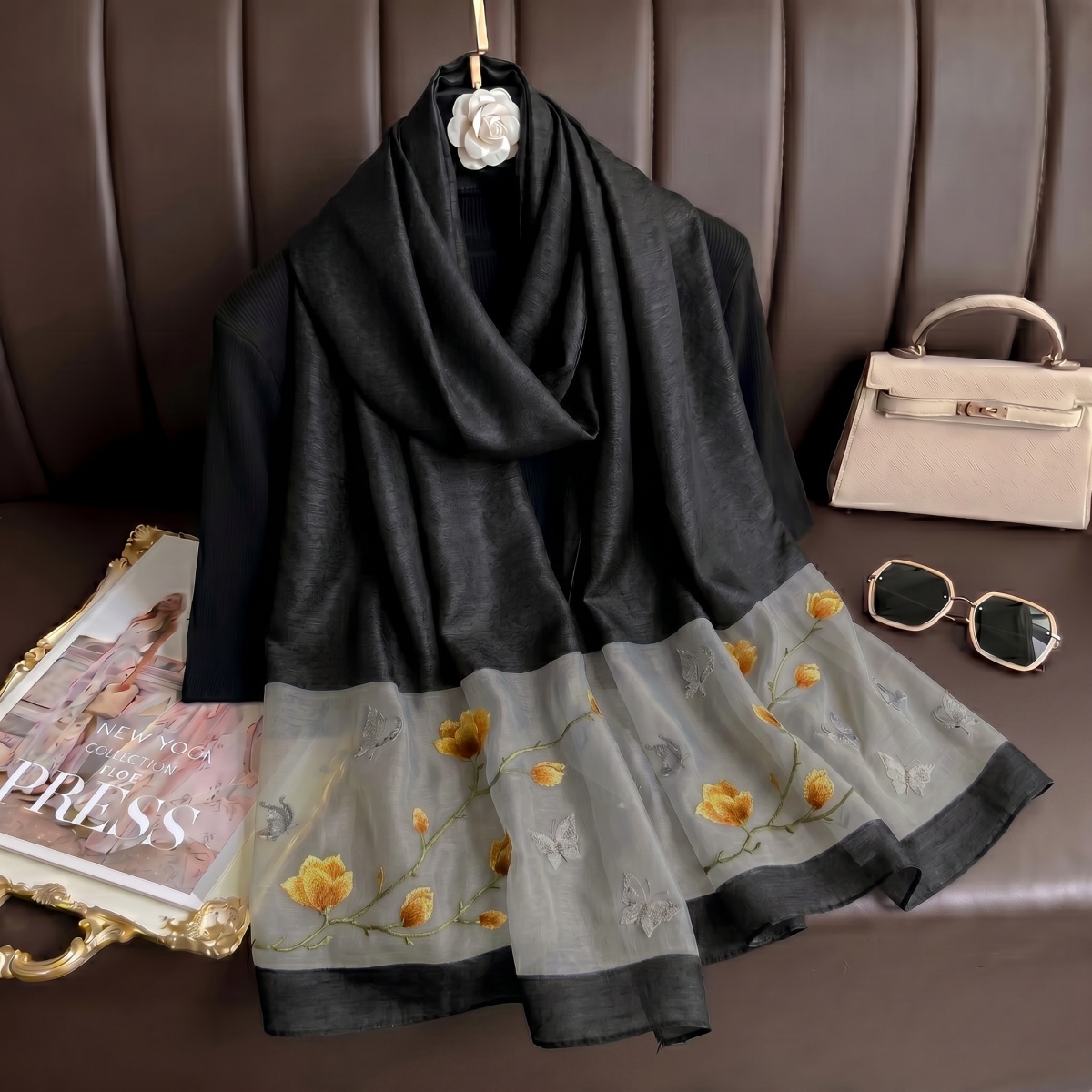 Scarf Print Hijab Bandana Silk - đánh giá và giá Vintage Fashion Hijab