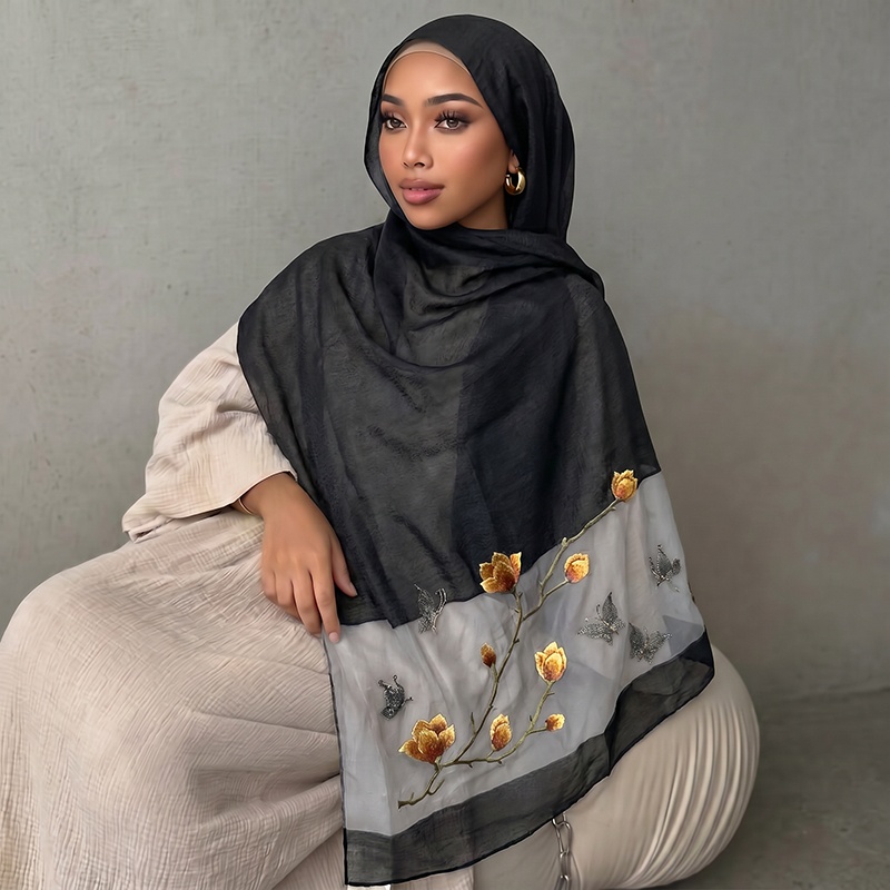 Scarf Print Hijab Bandana Silk - đánh giá và giá Vintage Fashion Hijab